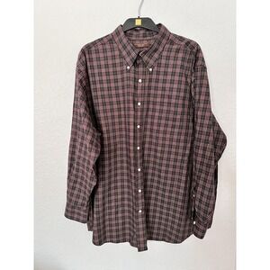 Oak Hill Mens 2XL Shirt Long Sleeve Button-Down Wrinkle Free Multicolor Plaid
